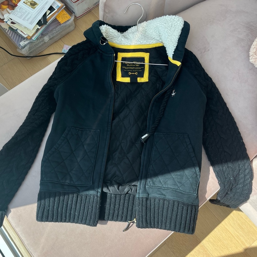 Teenie Weenie jacket - dark navy - cotton, sweater sleeves
